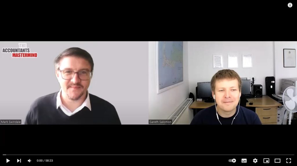 Screenshot of Mark Swindale and Gareth Salomon on The Accountants Mastermind webinar